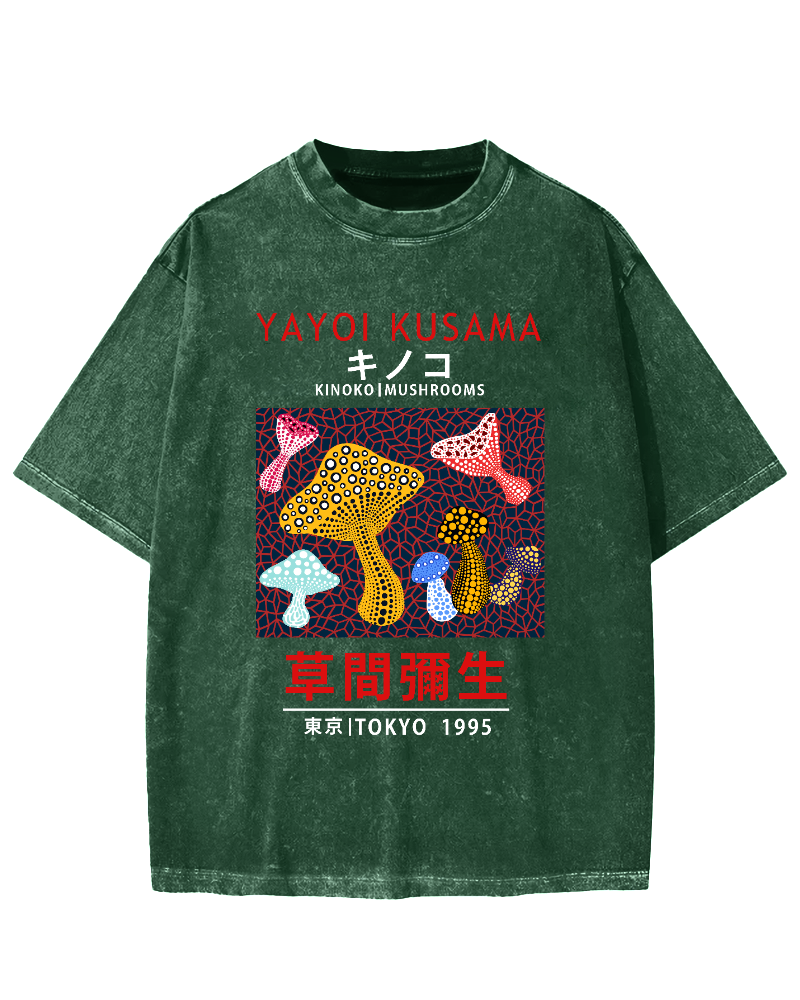 Yayoi Kusama Mushroom Vintage Washed T-shirt