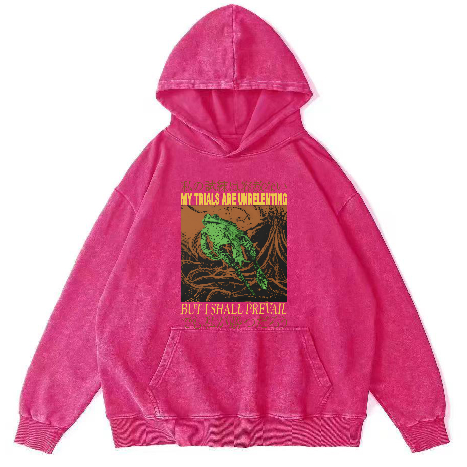 Jumping Frog Vintage Distressed Hoodie-Zazasy