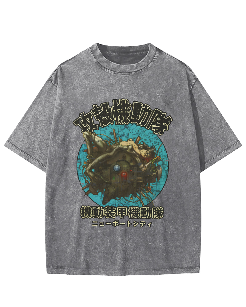 Japanese Armored Mechanical Team Vintage Distressed T-shirt-Zazasy