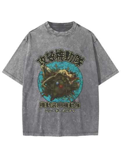 Japanese Armored Mechanical Team Vintage Distressed T-shirt-Zazasy