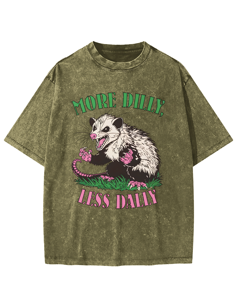 More Dilly Less Dally Vintage Distressed T-shirt-Zazasy