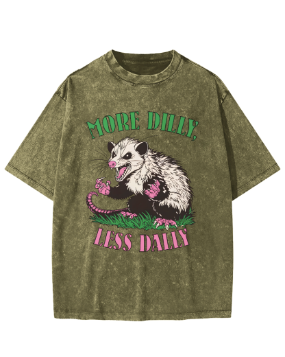 More Dilly Less Dally Vintage Distressed T-shirt-Zazasy