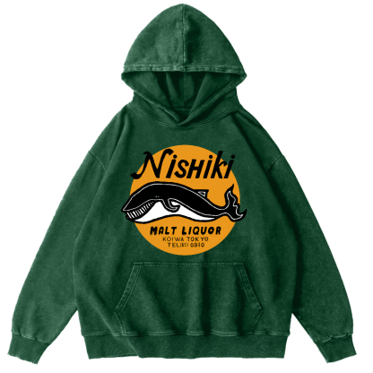 Ximu Whale Vintage Distressed Hoodie-Zazasy