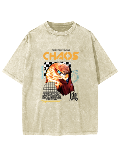 Japanese Eagle Pattern Vintage Distressed T-shirt-Zazasy