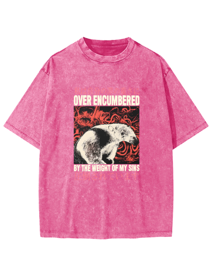 Retro Animal Pattern Japanese Style Vintage Distressed T-shirt-Zazasy