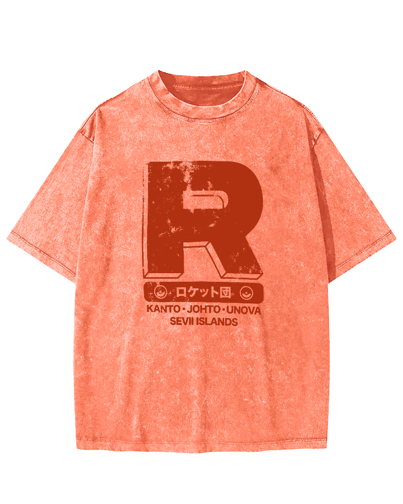 Rocket Team Japanese Vintage Washed T-shirt