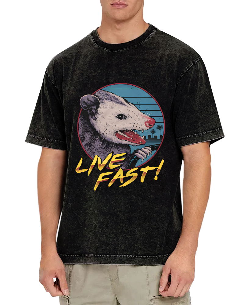 Retro Style Mouse Pattern Vintage Distressed T-shirt-Zazasy