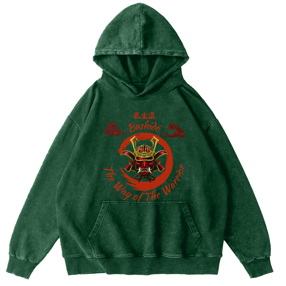 Samurai Spirit Vintage Distressed Hoodie-Zazasy