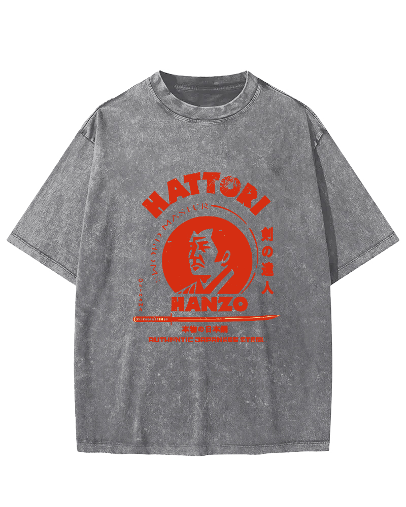 Hattori Hanzo Vintage Washed T-shirt-Zazasy