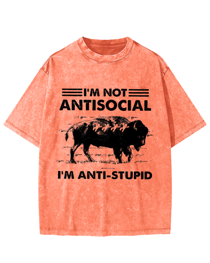 Funny Bison Vintage Distressed T-shirt-Zazasy