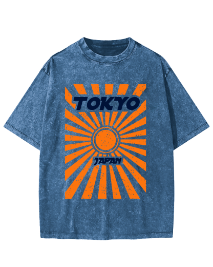 Tokyo, Japan Vintage Washed T-shirt-Zazasy