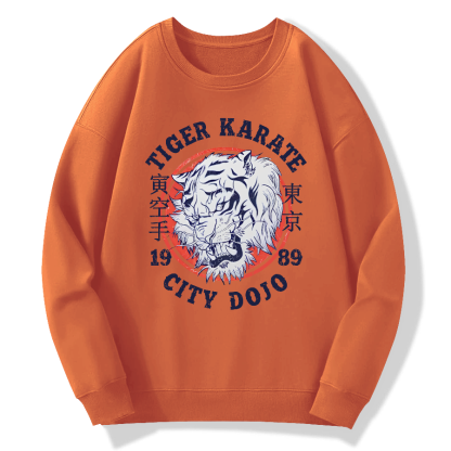 Tiger Karate City Dojo retro Cotton Pullover Sweatshirt
