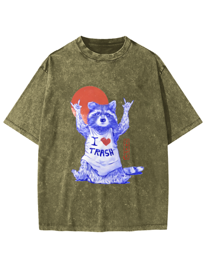 I Love Trash Vintage Distressed T-shirt-Zazasy