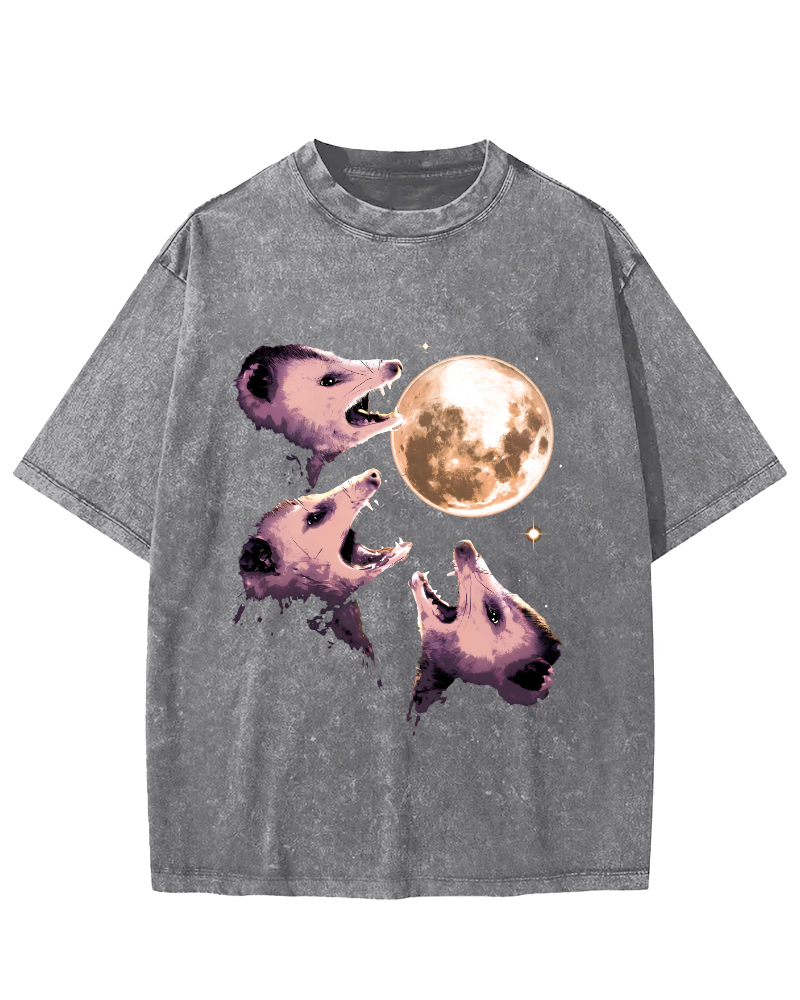 The Mouse Under The Night Vintage Distressed T-shirt-Zazasy