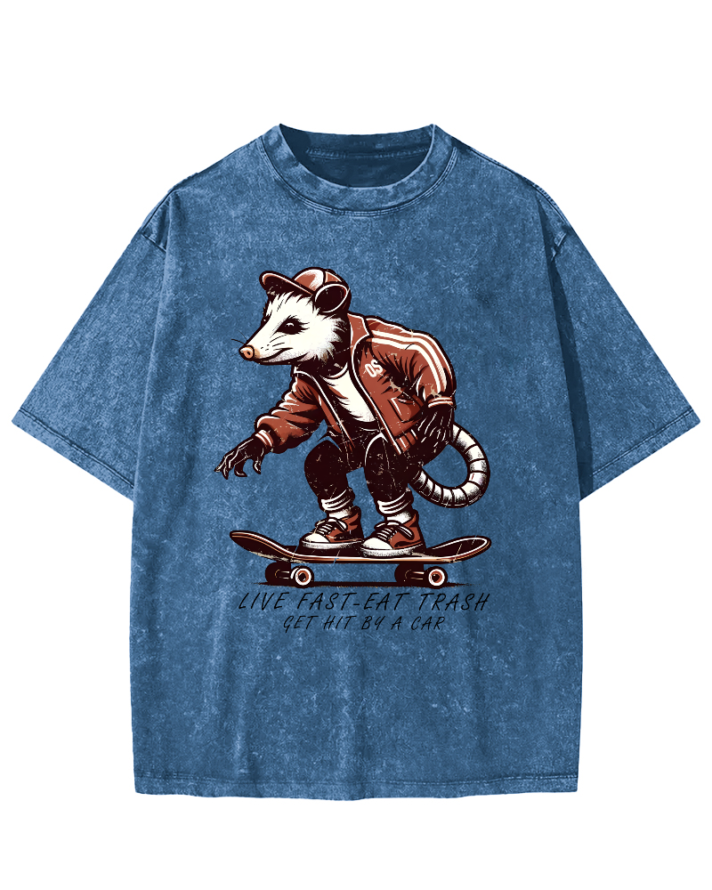 I Like Skateboarding Vintage Distressed T-shirt-Zazasy