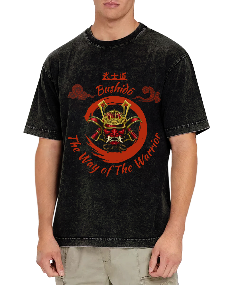 Samurai Spirit Vintage Distressed T-shirt-Zazasy