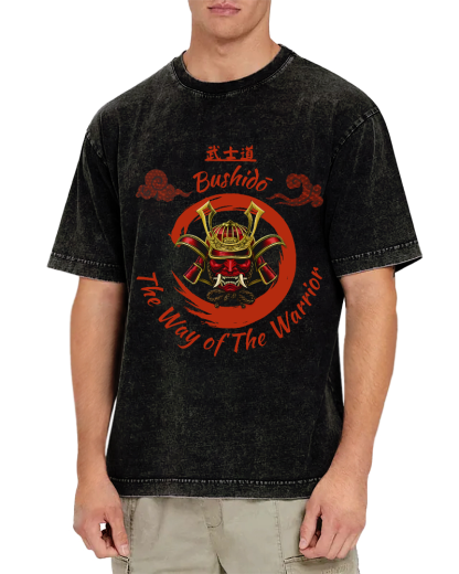 Samurai Spirit Vintage Distressed T-shirt-Zazasy