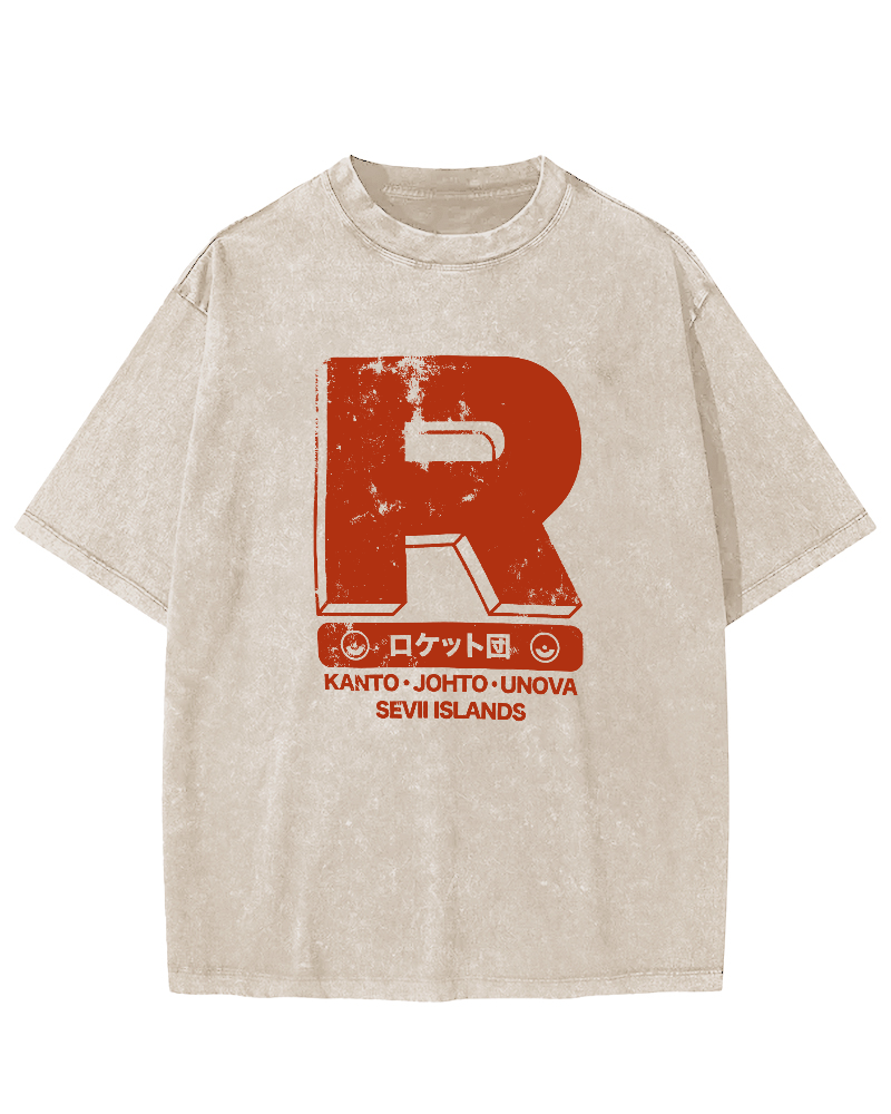 Rocket Team Japanese Vintage Washed T-shirt