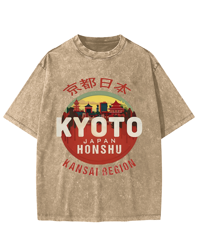 Retro Kyoto Japan Vintage Distressed T-shirt