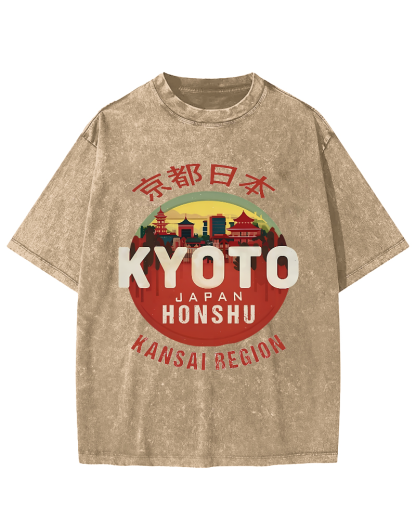 Retro Kyoto Japan Vintage Distressed T-shirt