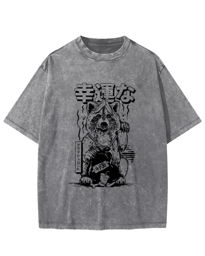 Lucky Japanese Vintage Distressed T-shirt-Zazasy