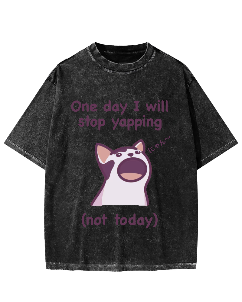 Yapping Cat Vintage Washed T-shirt