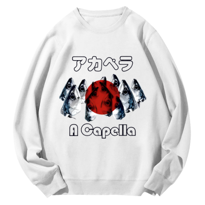 Japanese Seafood Market Round Neck Sweatshirt-Zazasy