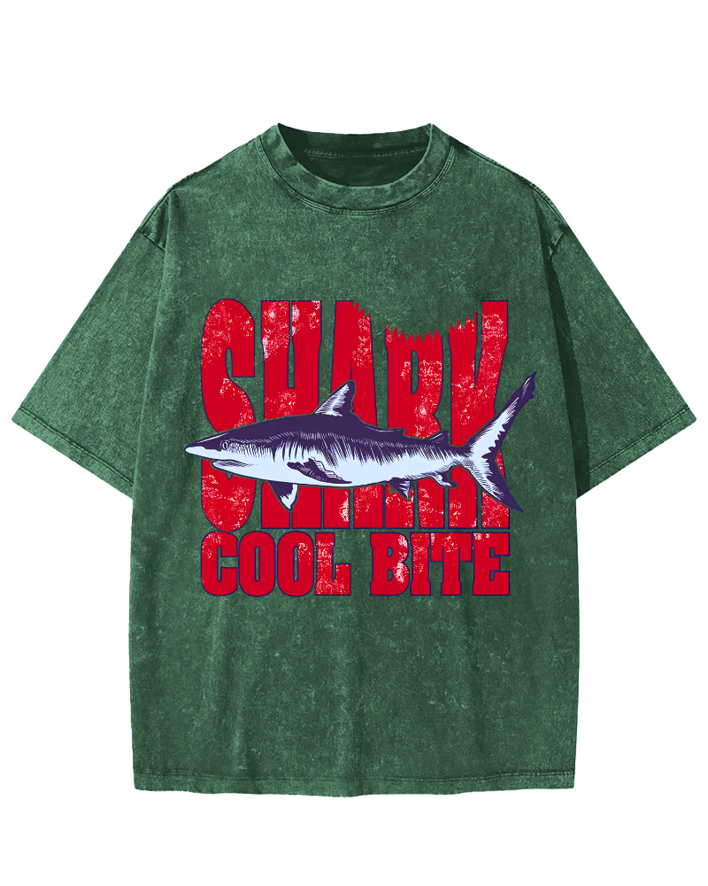 Shark Vintage Washed T-shirt-Zazasy