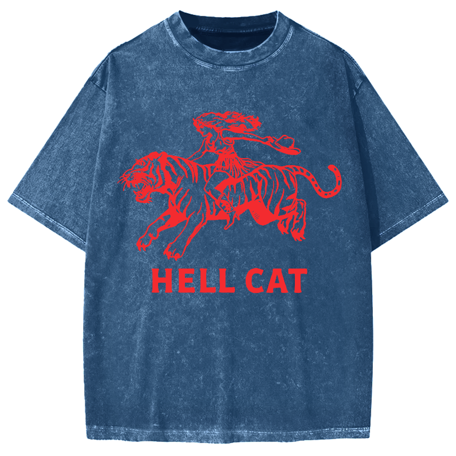 Cowgirl Hell Cat Vintage Washed T-shirt