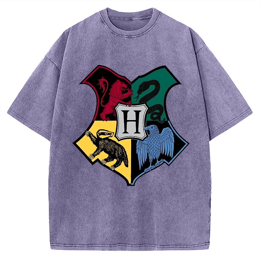 Animal Heraldry Shield Vintage Washed T-shirt