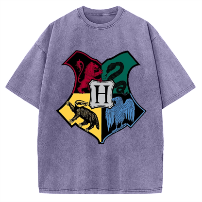 Animal Heraldry Shield Vintage Washed T-shirt