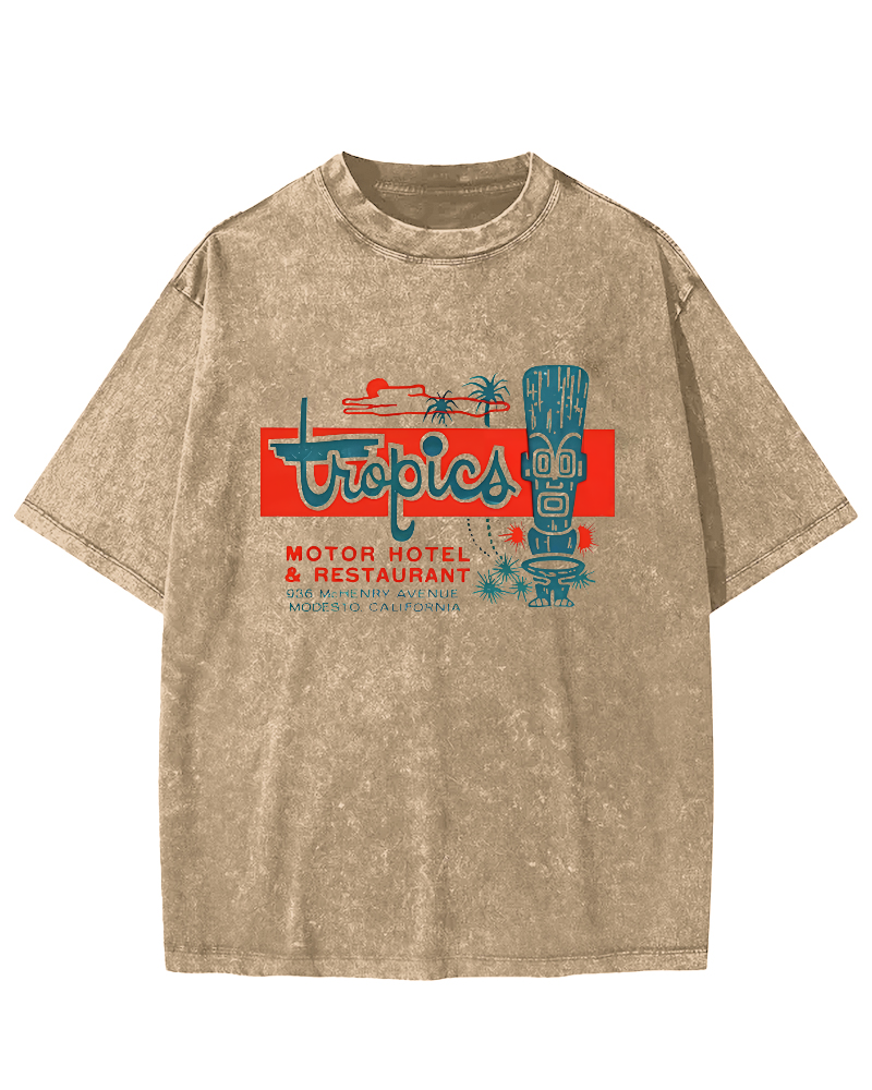 Retro Abstract Patterns Vintage Distressed T-shirt-Zazasy