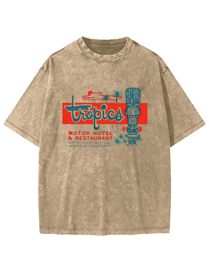 Retro Abstract Patterns Vintage Distressed T-shirt-Zazasy