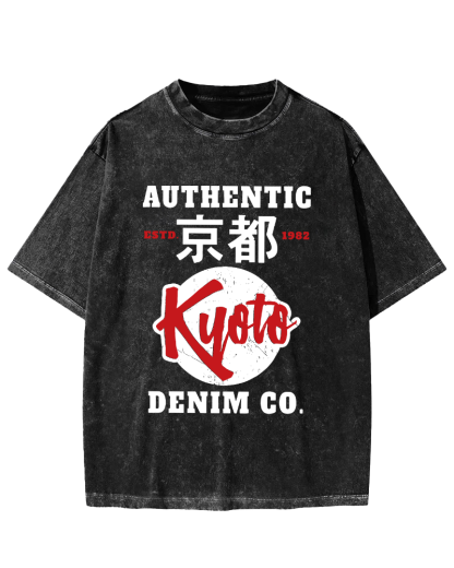 Kyoto, Japan Vintage Washed T-shirt-Zazasy