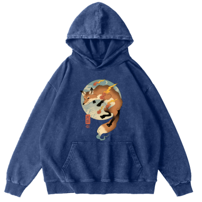 Firefox Japanese Vintage Distressed Hoodie-Zazasy