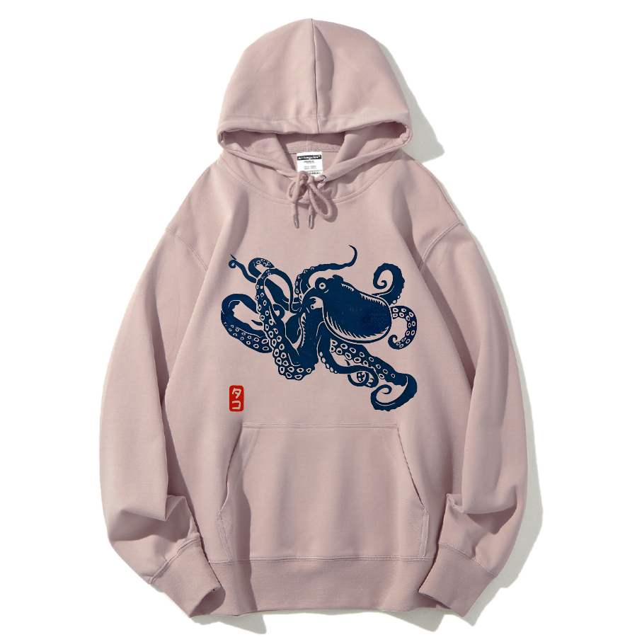 Japanese Octopus Cotton Hoodie