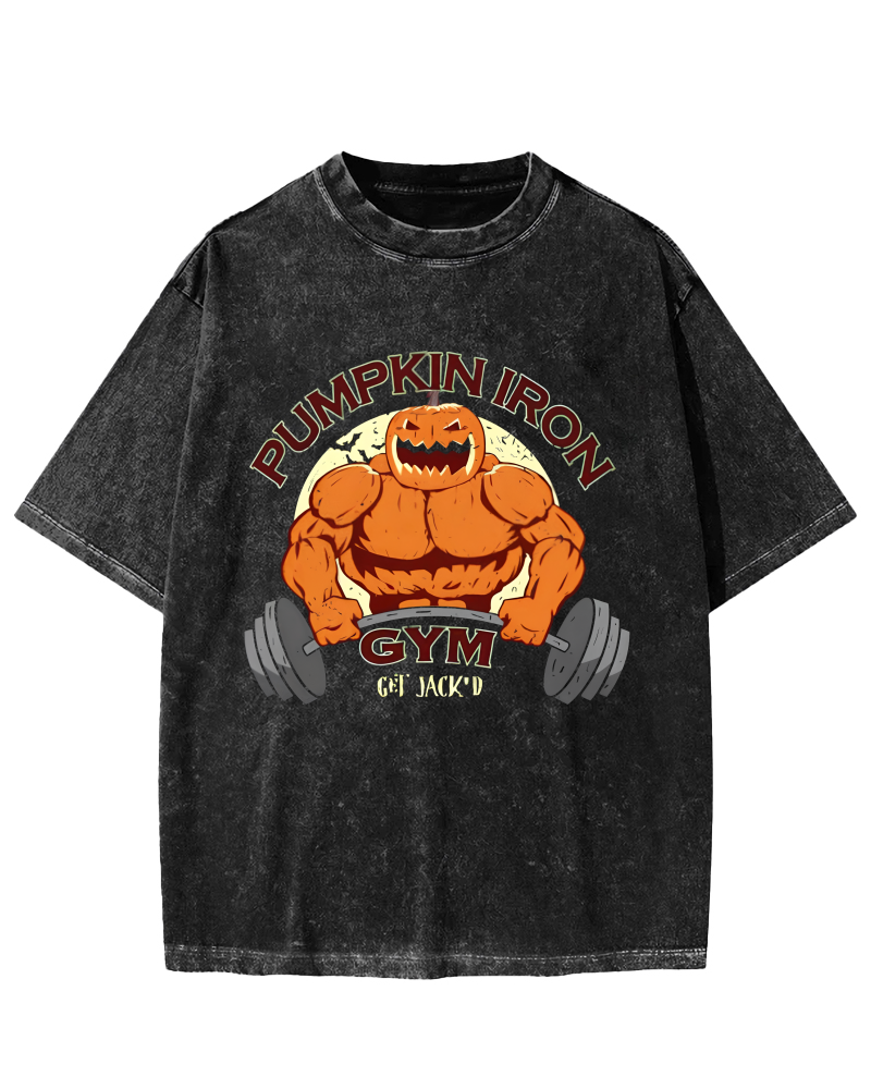 Pumping Iron Vintage Washed T-shirt-Zazasy