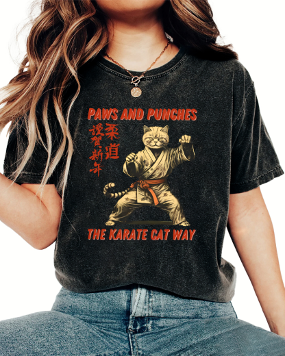 Japanese Judo Kung Fu Vintage Washed T-shirt-Zazasy