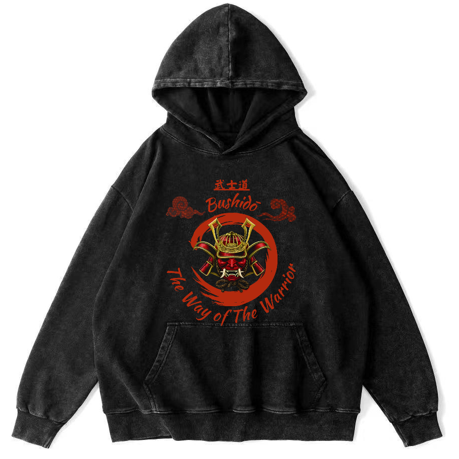 Samurai Spirit Vintage Distressed Hoodie-Zazasy