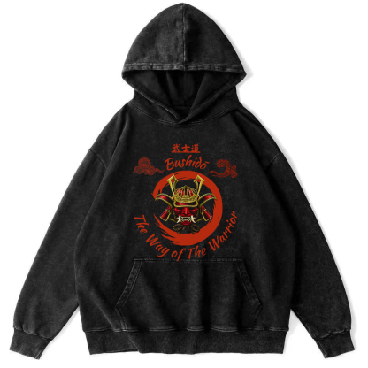 Samurai Spirit Vintage Distressed Hoodie-Zazasy