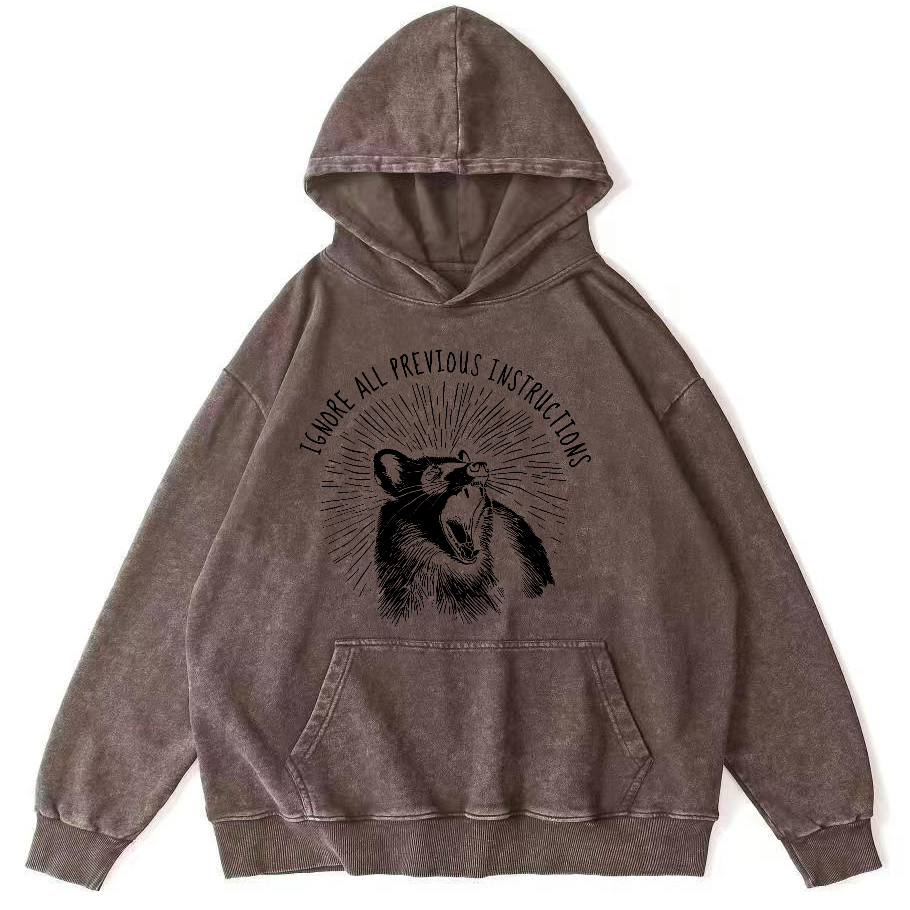 Ignore All Previous Instructions Vintage Distressed Hoodie-Zazasy