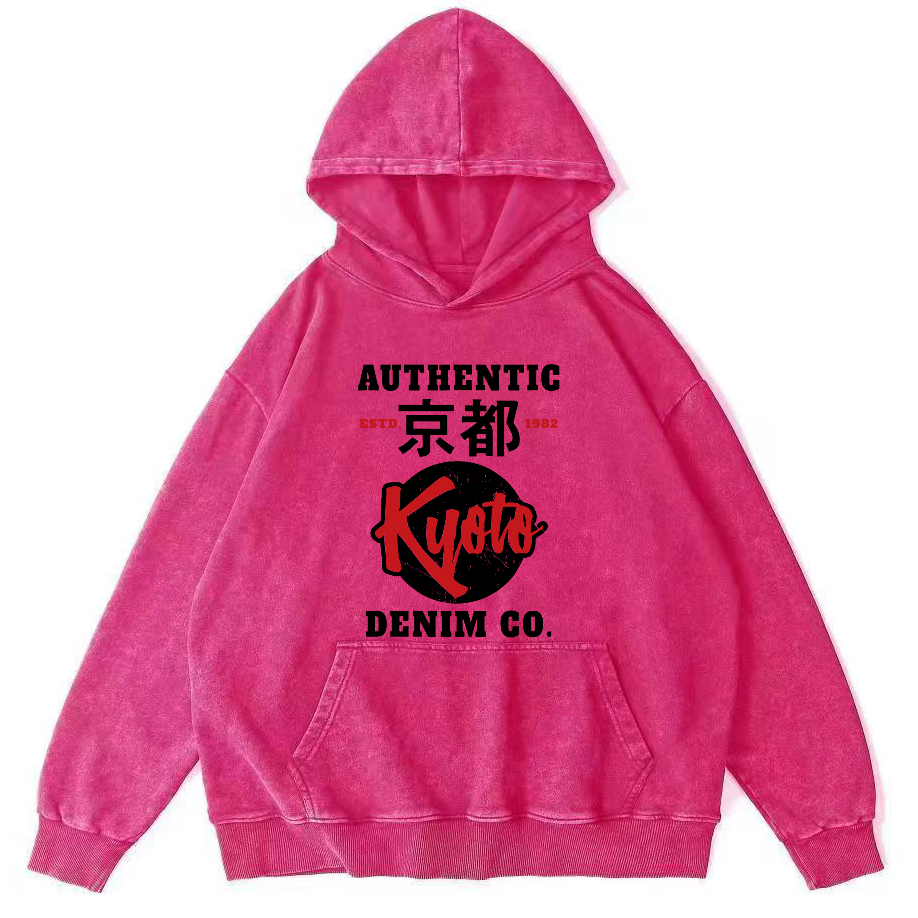 Kyoto, Japan Vintage Washed Hoodie-Zazasy