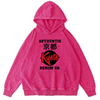 Kyoto, Japan Vintage Washed Hoodie-Zazasy