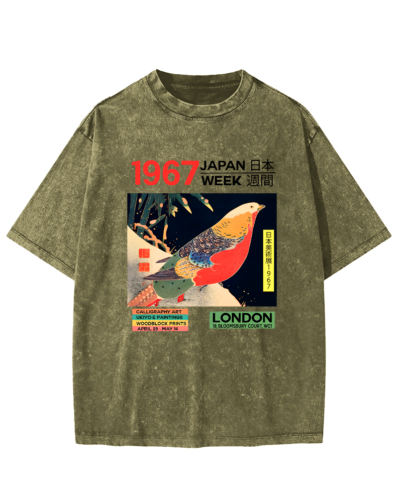 Japanese Art Exhibition Vintage Washed T-shirt