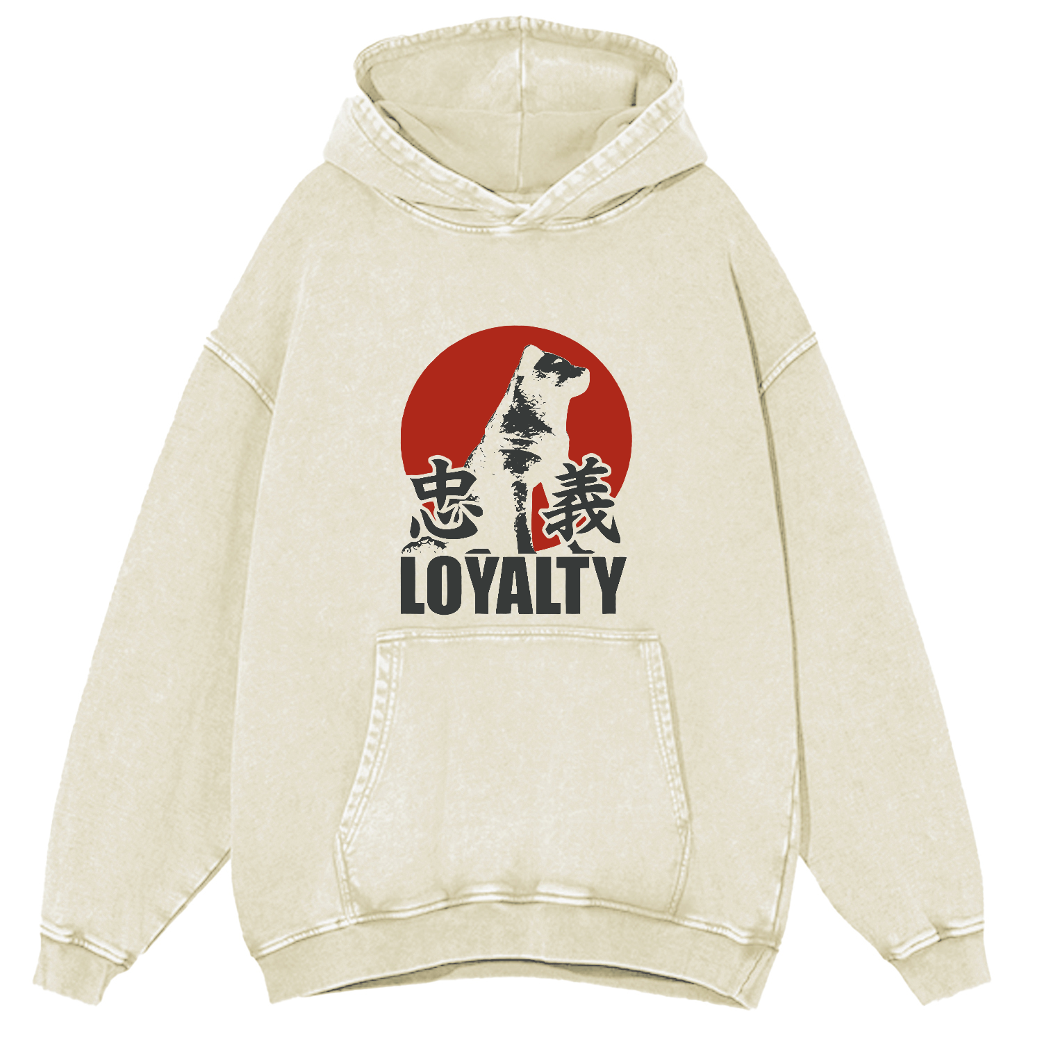 Japanese Animal Patterns Vintage Distressed Hoodie-Zazasy