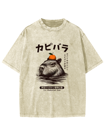 Japanese Mouse Pattern Vintage Distressed T-shirt-Zazasy