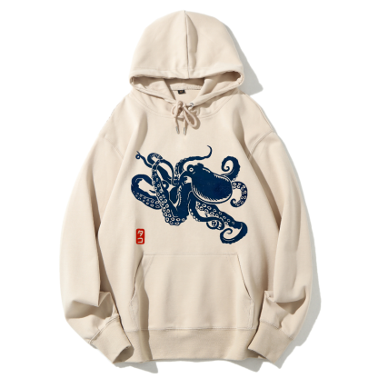 Japanese Octopus Cotton Hoodie