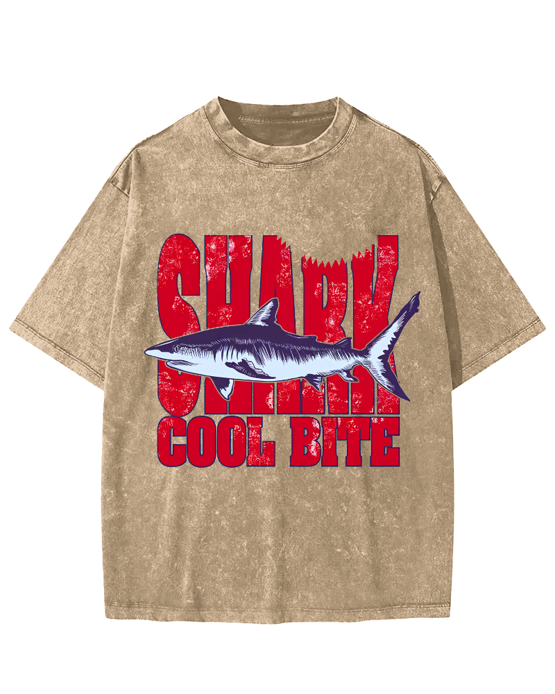 Shark Vintage Washed T-shirt-Zazasy