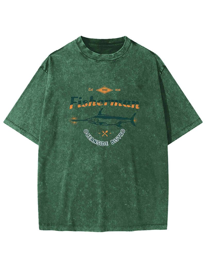 Swordfish Japanese Style Vintage Distressed T-shirt-Zazasy
