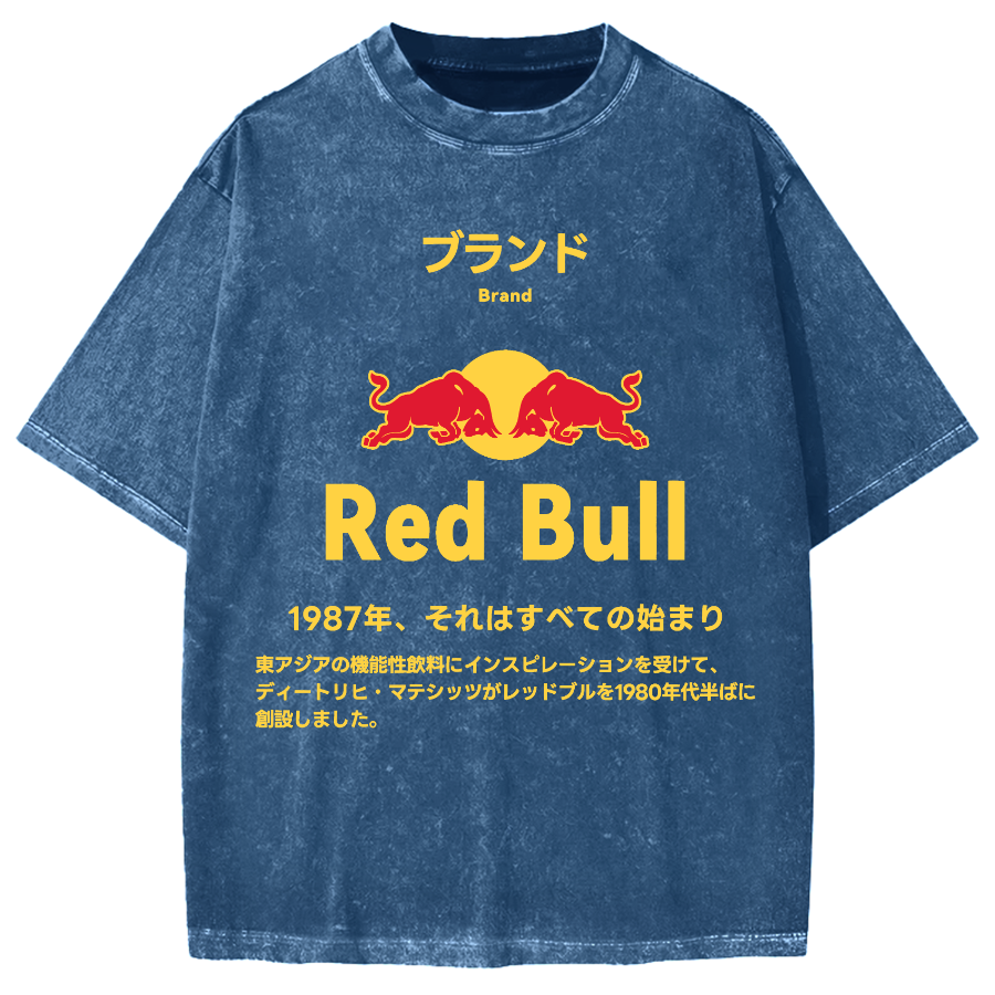 Red Bull Vintage Wash Japanese Design Vintage Washed T-shirt